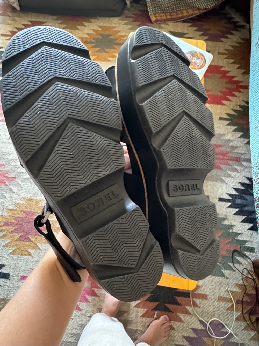 Sorrel Black Platform Slingback Sandals - Picture 2 of 2
